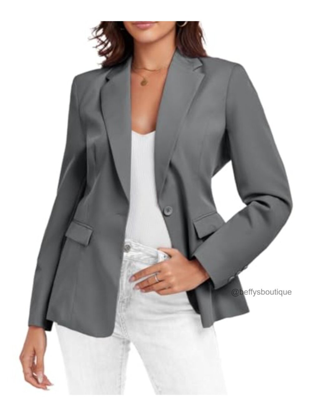 Women's Lightweight Slim Fit Business Blazer Notch Lapel Work Office Suit Jacket